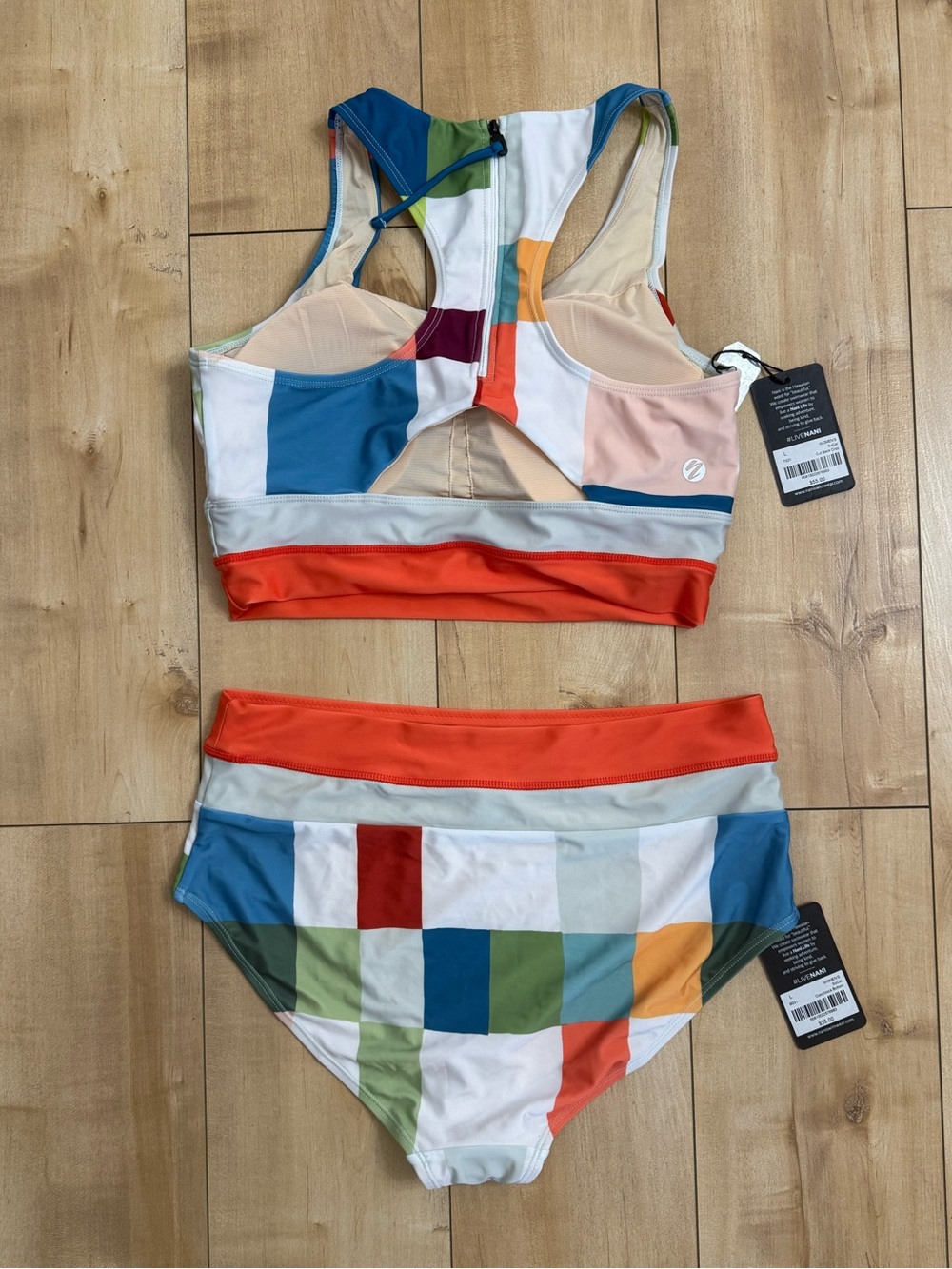 Nani Swim Colorblock High-Waist Bikini Set L - Picture 2 of 3